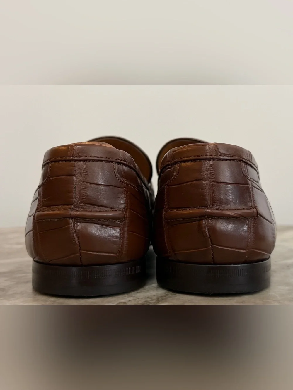 GUCCI JORDAAN CROCODILE LOAFERS BROWN HORSEBIT 1953 9 /  9.5 US  $4500 ALLIGATOR